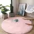 Imagen de Alfombra redonda de felpa para decoración de sala de estar, alfombra blanca esponjosa, manta antideslizante, diseño de cabecera, Alfombra de juego para habitación de niños