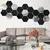 Espejo hexagonal 3D de 6/12 piezas, pegatina de pared de oro rosa, bricolaje