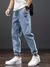 Pantalones vaqueros Cargo para hombre, ropa de calle, Harem, holgados, talla grande 6XL 7XL 8XL, Primavera Verano