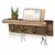 Imagen de LLavero de madera de granja montado en la pared, soporte de correo con 4 ganchos para llaves, estante decorativo de entrada para llaves, correa de perro