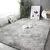 Alfombra de felpa gris para sala de estar, alfombrillas mullidas antideslizantes, decoración del hogar, alfombras de terciopelo suave, manta para habitación de niños