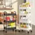Carro pequeño multicapa para el hogar, estante de almacenamiento de suelo a suelo, cocina, dormitorio, baño, estante de almacenamiento con ruedas
