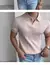 Polo ajustado de verano para hombre, camiseta de manga corta de punto de seda helada con cuello en V a rayas, informal, a la moda, para hombres maduros - tienda en línea