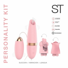 ESTIMULACIÓN CLITORIANA PERSONALITY KIT - 3 en 1 SUCCIÓN + VIBRACIÓN + LENGUA