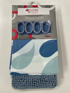 Set cortina de baño con alfombra - comprar online