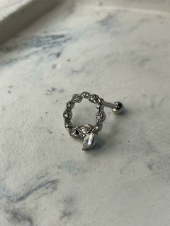 PIERCING HELIX REDONDO HOJITAS CON STRASS - comprar online