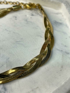 PULSERA TRENZADA ACERO DORADO - comprar online