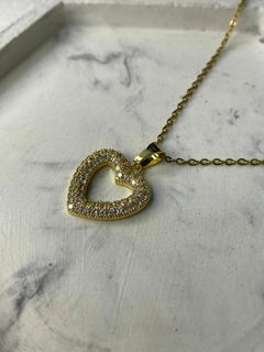 CADENITA + DIJE CORAZON CON STRASS