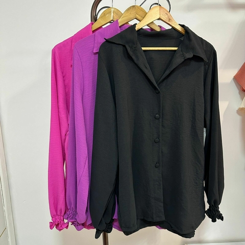 Blusa de Crepe Manga Longa