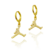 Brinco Argola Jordan Cravejado - Banhado a ouro 18k