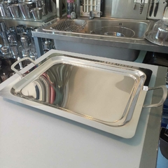 Bandeja c/asas acero inoxidable - comprar online