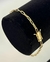 Kit Corrente Cadeado Alongado (2,9mm) Trava Dupla + Pingente Cruz Achatada M + Pulseira - Banhado Ouro 24K - Tropa Joias | Joias Banhadas a Ouro 18k