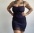 Vestido azul com tule preto