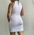 Vestido Branco Justo decote Gota - Brechó das Meia Noite
