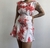 Vestido Floral Branco e Vermelho