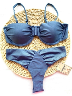 Biquíni Meia Taça Azul Jeans - comprar online