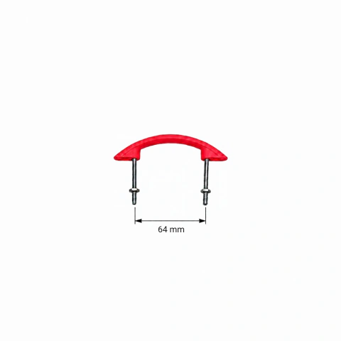 MANIJA PARA MUEBLES curva - (Entre Tornillos 64 mm) Rojo