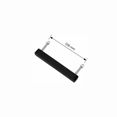 MANIJA PARA MUEBLES RECTANGULAR PLANA 128mm Entre Tornillo - Color Negro