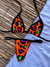 BIQUINI DE FITA ONCINHA LARANJA + PRETO MULTICOLOR