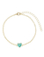 Pulseira Com Coração De Cristal Turmalina - Ouro 18k