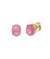 Brinco Com Pedra Fúcsia Oval - Ouro 18k