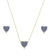Conjunto Com Coração Tanzanita Ruticulada - Ouro 18k