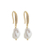 Brinco gancho de pérola com zircônia - Ouro 18k