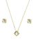 Conjunto Pedra Redonda De Citrino - Ouro 18k