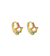 Brinco de argolinha com estrela cravejada colorida - Ouro 18k