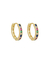 Brinco de argolinha cravejada colorida - Ouro 18k