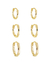 Trio de argolinhas torcidas - Ouro 18k