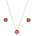 Conjunto Pedra Redonda De Rubelita Fosca - Ouro 18k