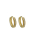 Brinco de argolinha cravejada - Ouro 18k