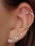 Trio de coração zircônia cristal - Ouro 18k - comprar online