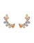 Brinco Ear Cuff Com Baguetes Coloridas - Ouro 18k