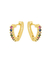 Brinco de argolinha P coração colorido - Ouro 18k