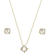 Conjunto Pedra Redonda De Kunzita Clara - Ouro 18k