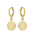 Brinco de argolinha click medalha São Bento - Ouro 18k