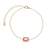 Pulseira Com Pedra Retangular Rubelita - Ouro 18k