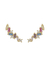 Brinco Ear Cuff Slim Com Baguetes Coloridas - Ouro 18k
