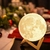 Bateria Powered LED Moon Lamp Com Suporte, Starry Night Light, Decoração do quarto, Kids Gift, 8cm