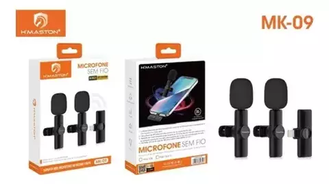 MICROFONE DE LAPELA DUPLO SEM FIO HMASTON IOS MK-09 - comprar online
