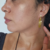 Brinco em capim dourado - Argola triplo