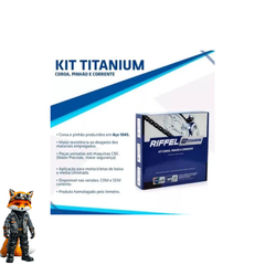 KIT TRANSMISSAO (RELACAO) C / RETENTOR TITAN 160 - ACO 1045 TOP - Strada Moto Parts