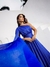 Vestido de Festa Azul Royal Ombro Unico Com Aba Lurex - loja online