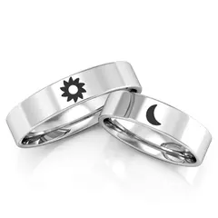 Aliança Lua 014 e o Sol 022 4MM | Reta em Prata 950 /PAR