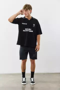 Bermuda Malibu Atlanta (Negro y Celeste) - comprar online