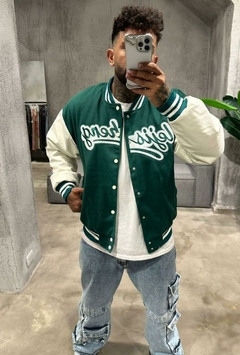 CAMPERA BOMBER UNIVERSITARIA (VERDE) - comprar online