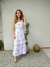Vestido Longo com Bordado em Folhas de Palha