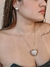 Conjunto Colar e Brinco Folheado a Ouro 18k - Coração Cravejado - comprar online